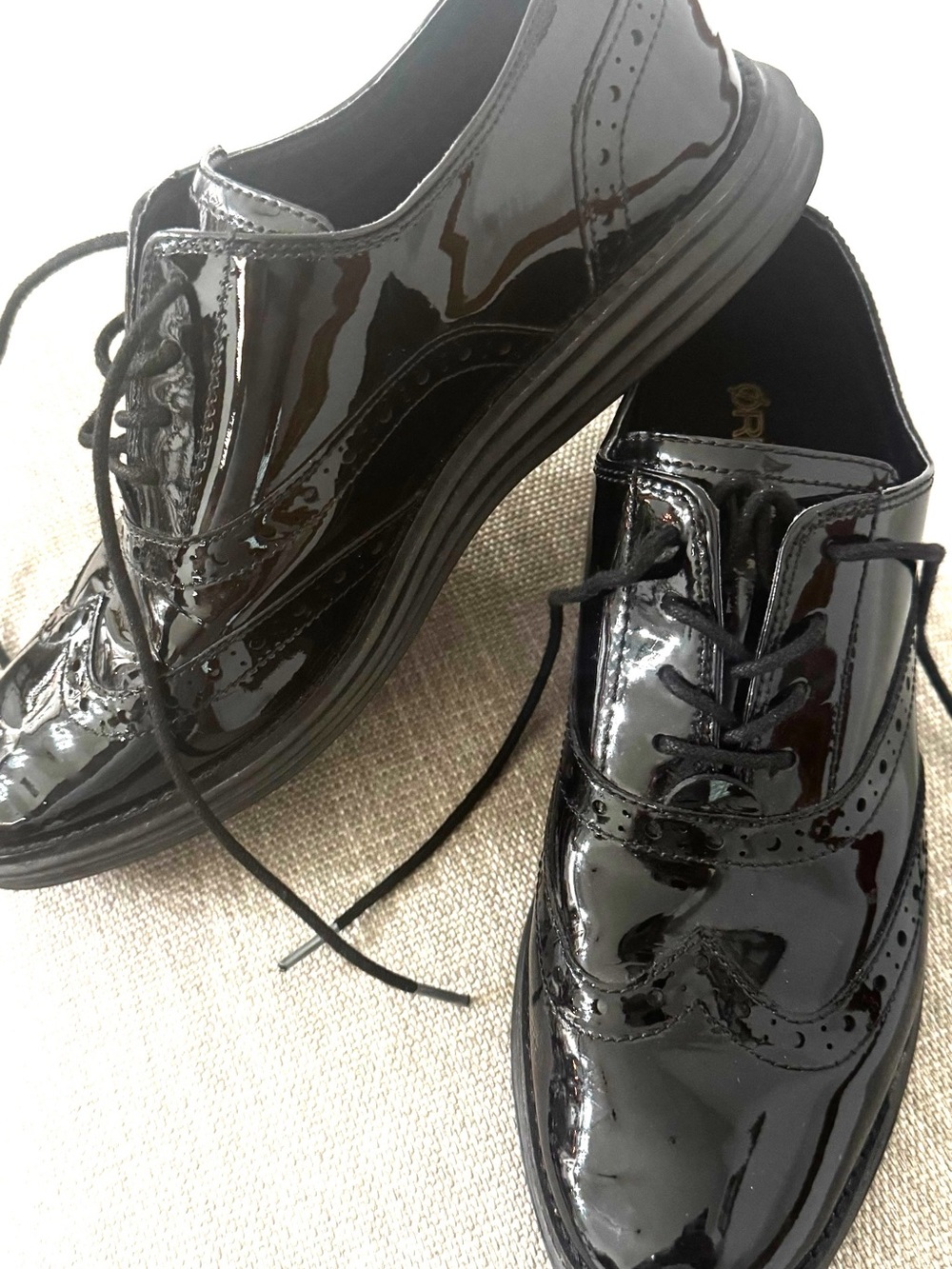 Cole Haan ØriginalGrand Black Patent Wingtip Oxfords